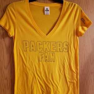 VS Pink Green Bay Packers s/s bling tee sz M